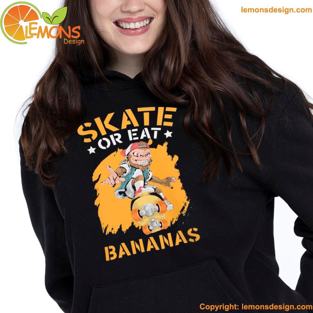 Skate or eat bananas chimpanzee monkey skater zookeeper shirt