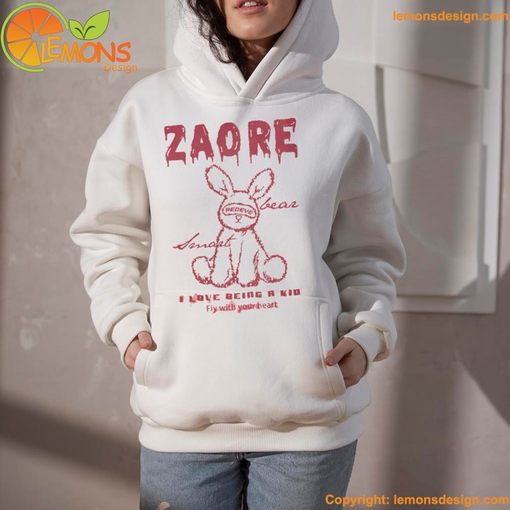 Zaore i love being a kid fly with heart bunny teddy bear shirt hoodie.jpg