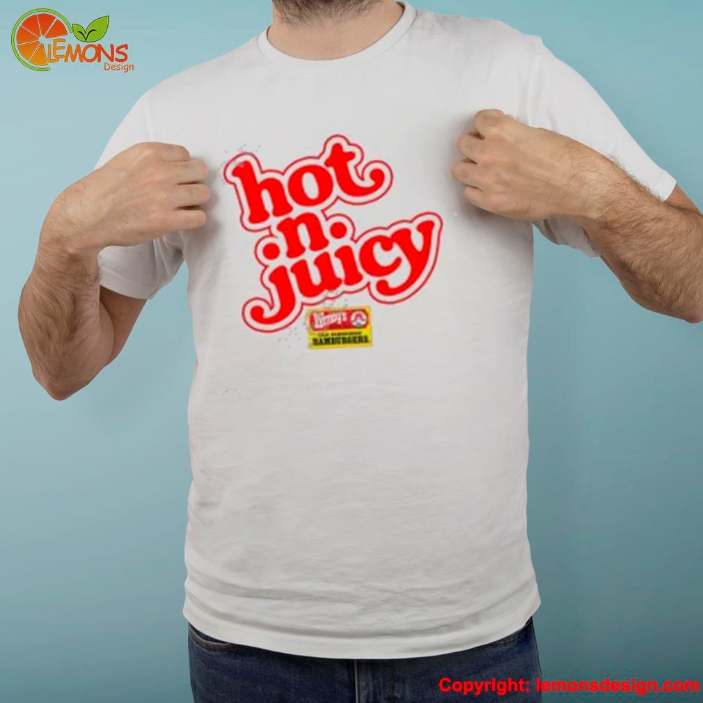 80s wendy's hot n juicy hamburgers red letters and logo shirt