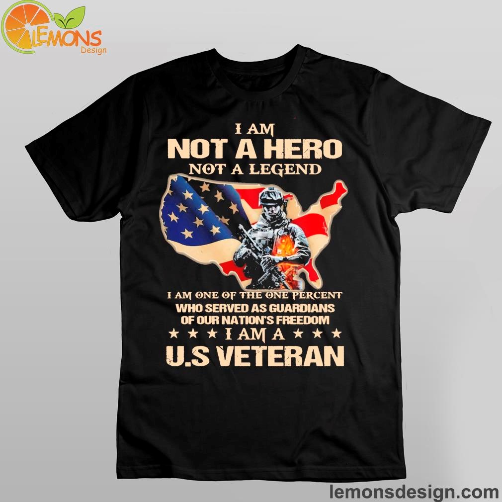 American flag and army i am not a hero u.s veteran shirt