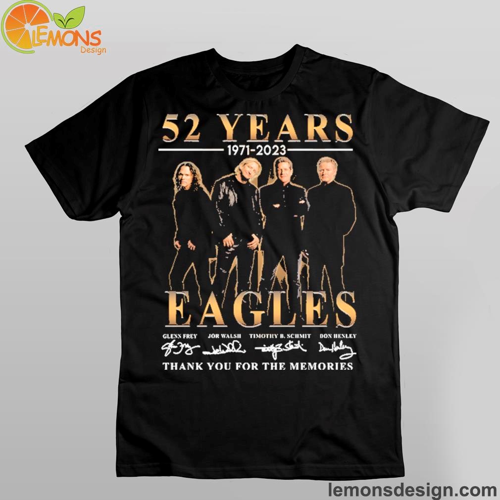 Vintage Eagles Band 52 Years Anniversary Signatures T Shirt