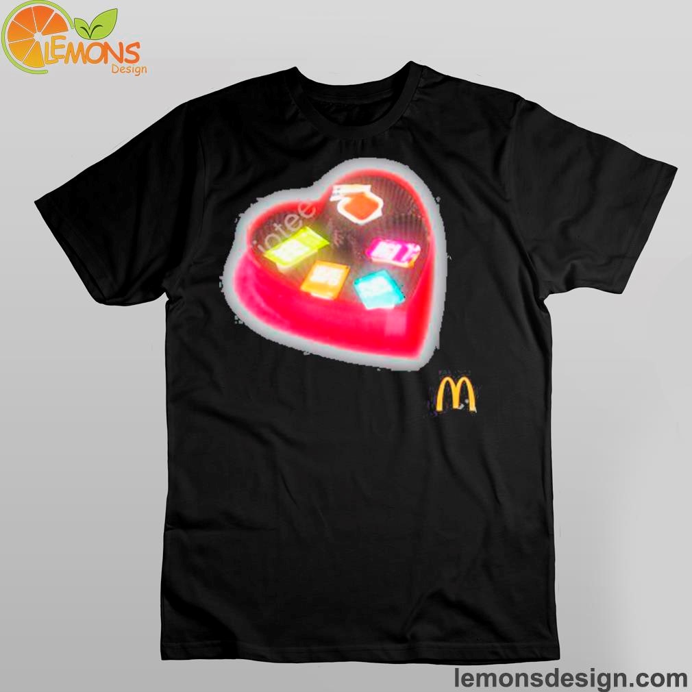Box of hearts and chocolates the cardI b and offset meal merch sauce in my heart mcdonald's shirt