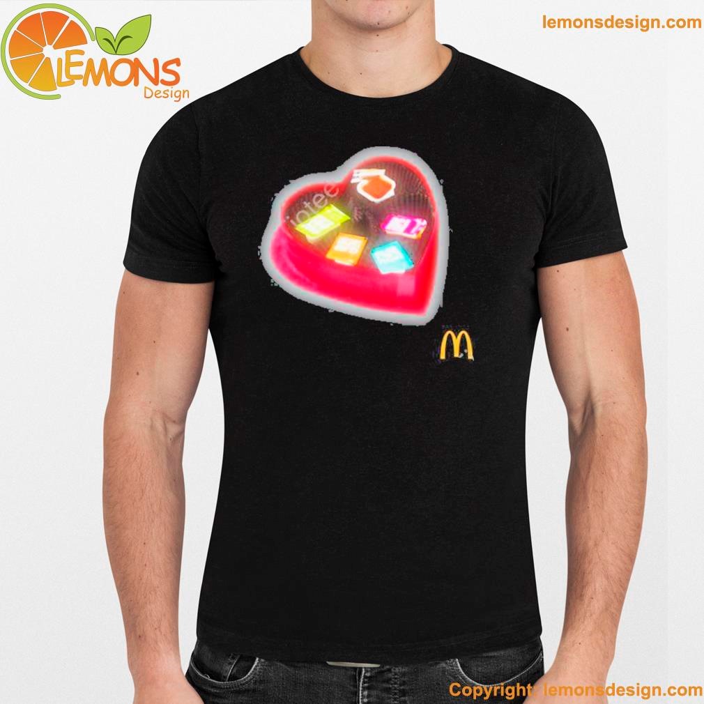 Box of hearts and chocolates the cardI b and offset meal merch sauce in my heart mcdonald's shirt unisex men mockup tee shirt.jpg