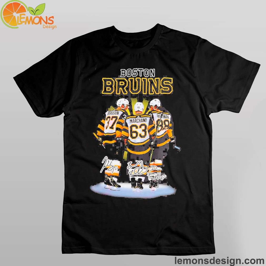 Bruins marchand bergeron pastrnak signature Boston Bruins shirt