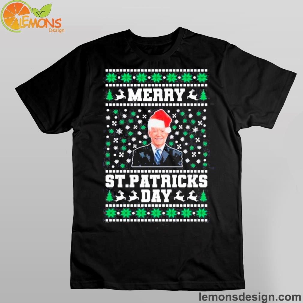 Funny anti Joe Biden ugly Christmas merry st. patricks day shirt