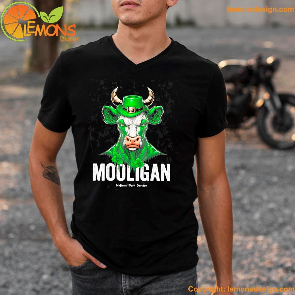 Green lucky cow mooligan national park service shirt v-neck tee shirt.jpg
