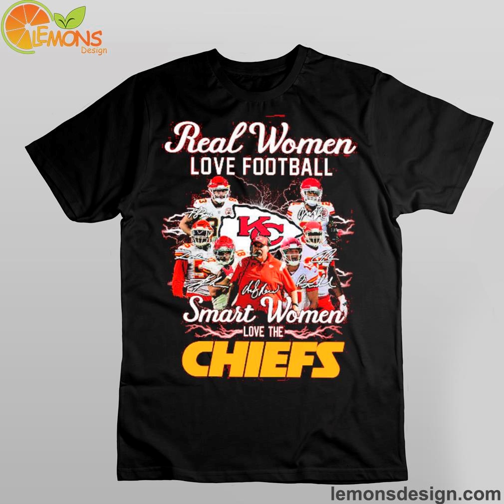 Kansas City Chiefs logo and football team and coach real women love football smart women love the hawkeyes shirt
