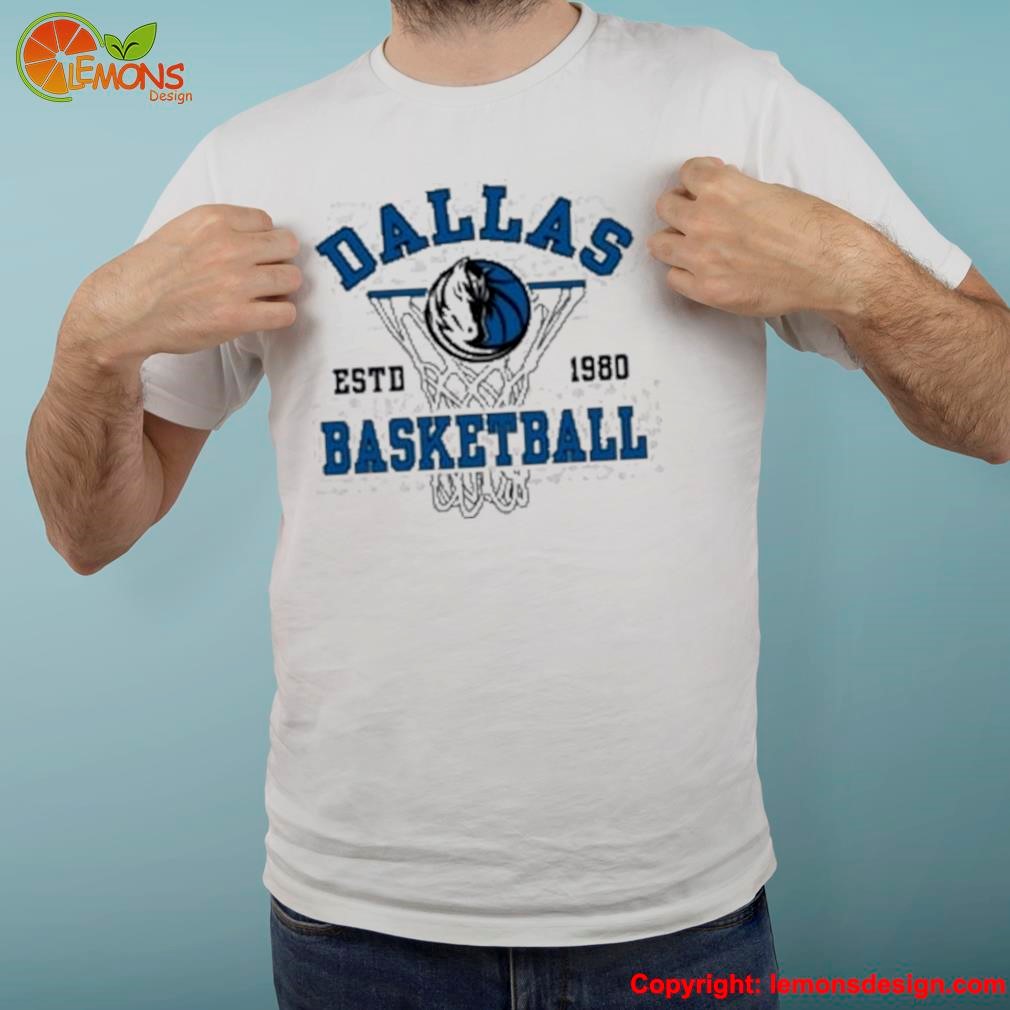 Men's Dallas mavericks nothing but net graphic est 1980 logo shirt