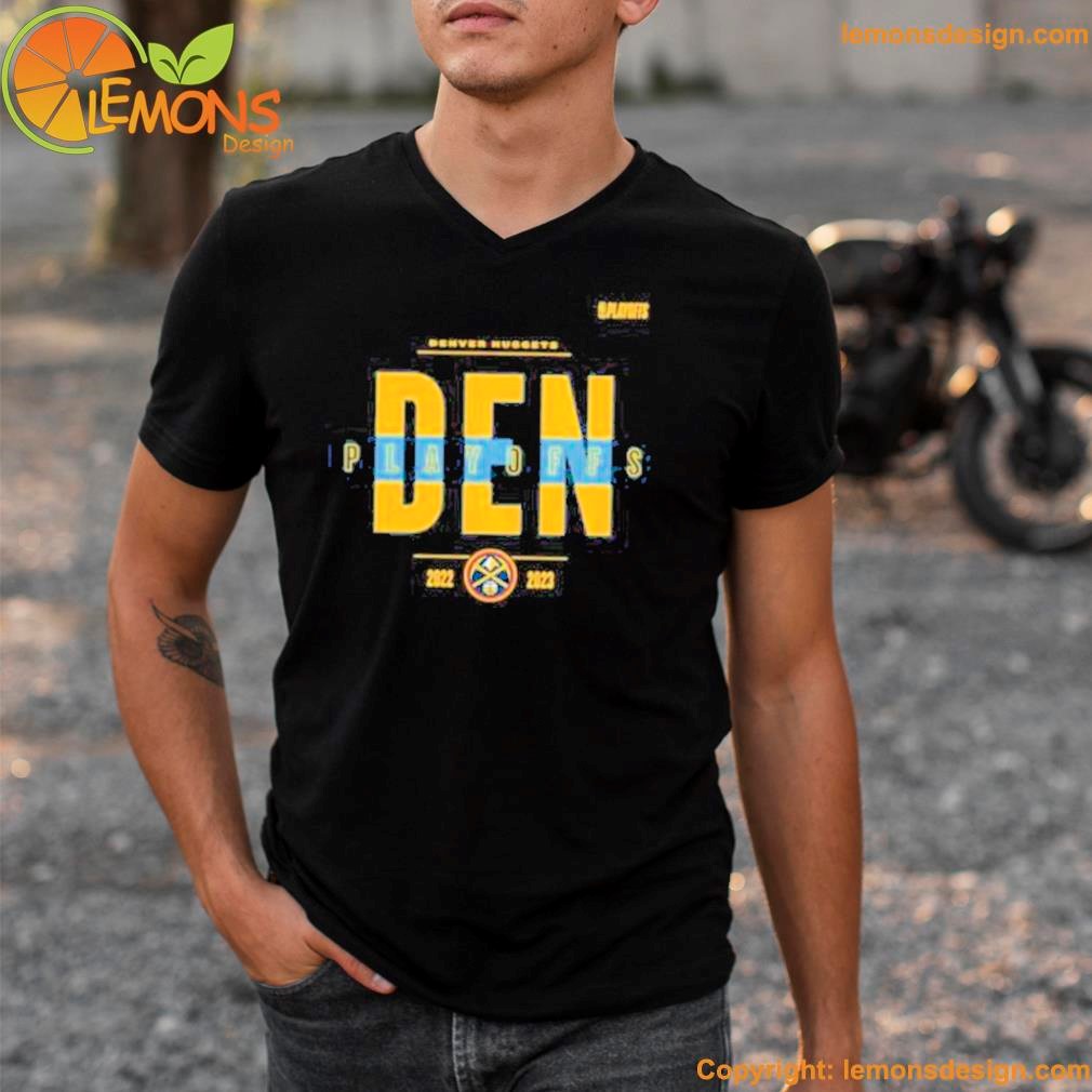 Men's denver nuggets black 2023 NBA playoffs jump ball shirt v-neck tee shirt.jpg