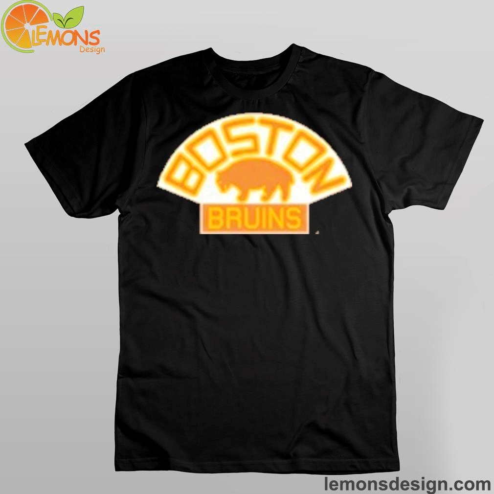 Mitchell &amp ness Boston Bruins distressed logo gold bear shirt