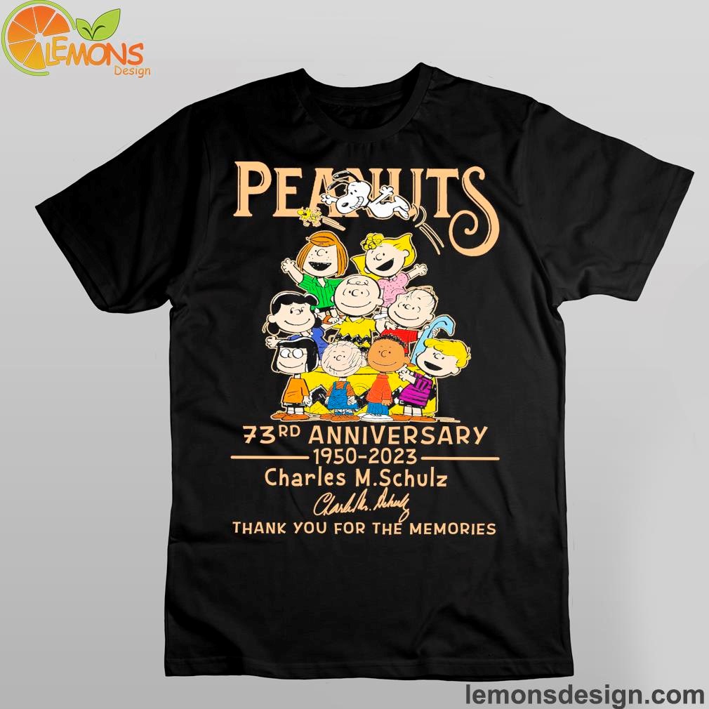 Peanuts 73rd anniversary 19502023 charles m.schulz thank you for the memories shirt