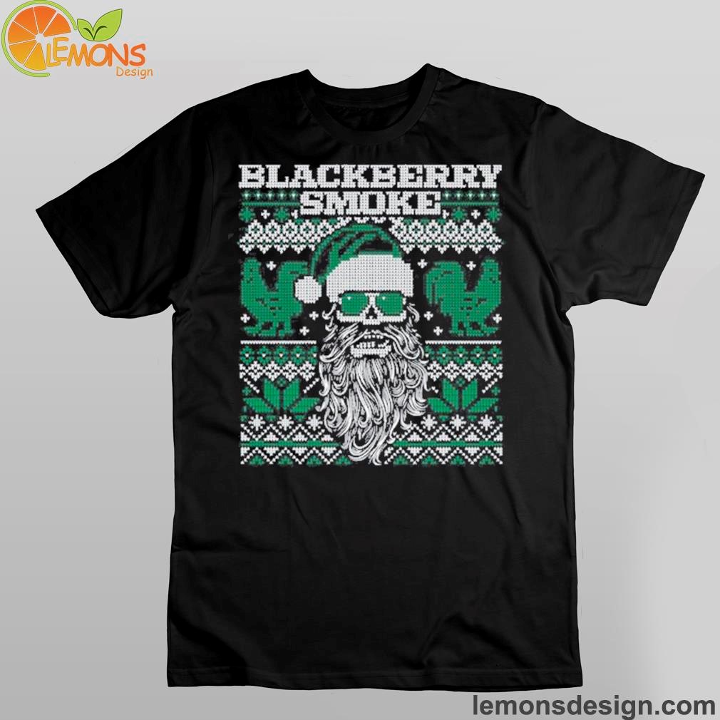 Santa claus blackberry smoke beard holiday shirt