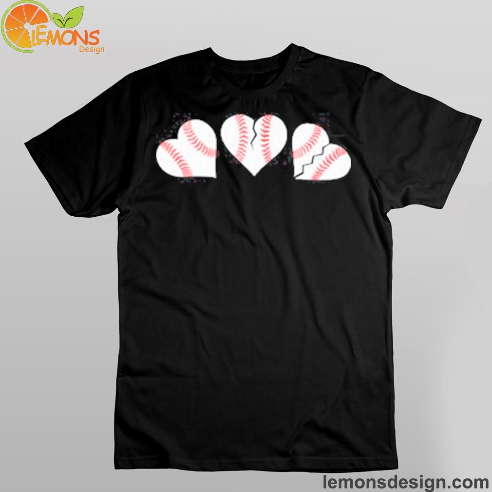 Seattle mariners three baseball hearts heart shirt