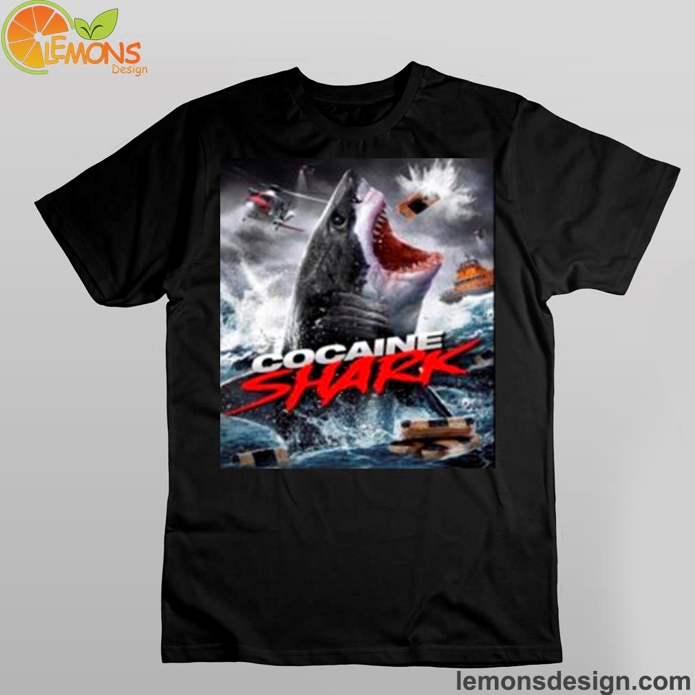Shark eats man cocaine shark poster movie vintage shirt