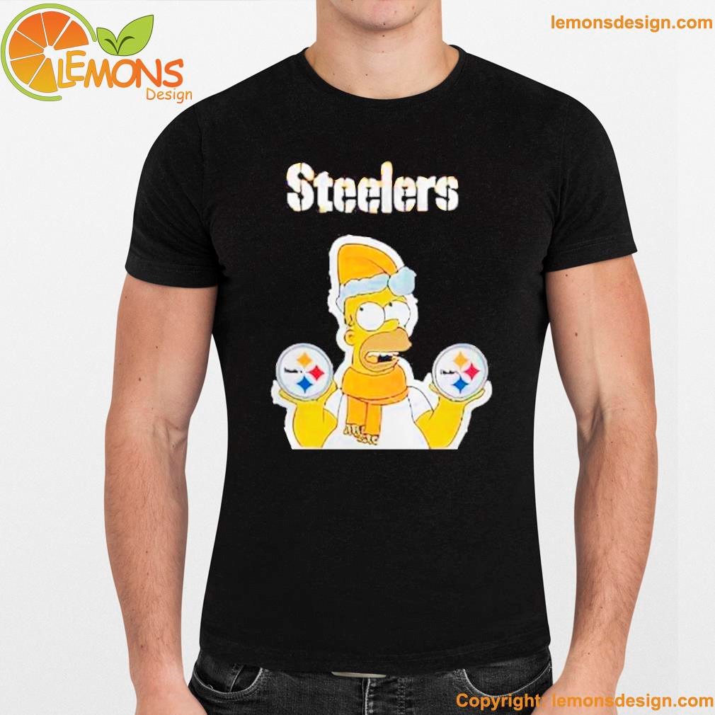 Steelers Christmas homer simpson Pittsburgh Steelers shirt unisex men mockup tee shirt.jpg