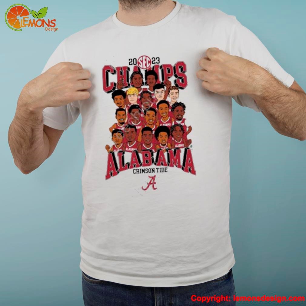 Team players and logo Alabama Crimson Tide mbb 2023 sec regular season champions t shirt