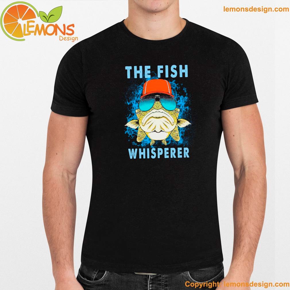 The fish whisperer fish wear glasses and wear latex shirt unisex men mockup tee shirt.jpg