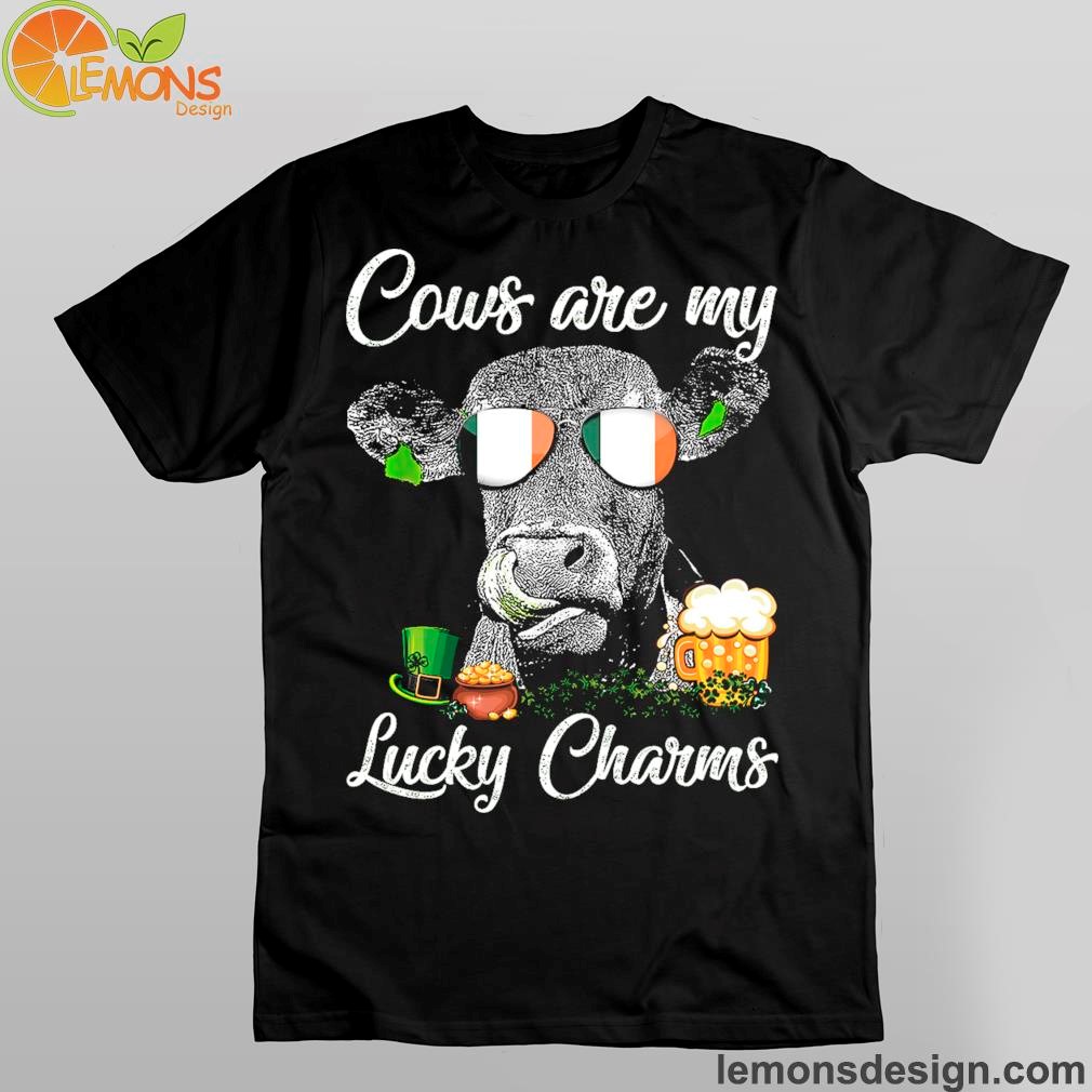 cows are my lucky charms and four leaf clover shirt