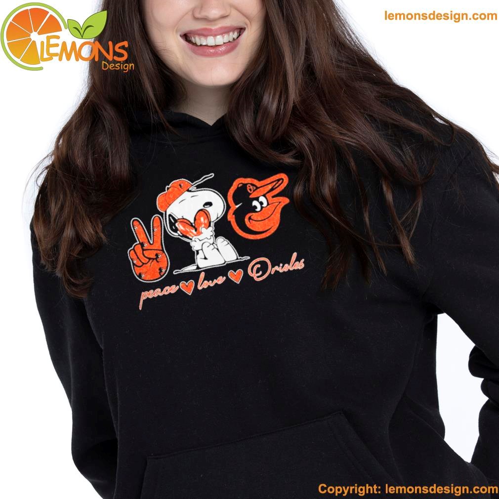 Snoopy Baltimore Orioles Peace Love Orioles Logo Shirt, hoodie, longsleeve,  sweater