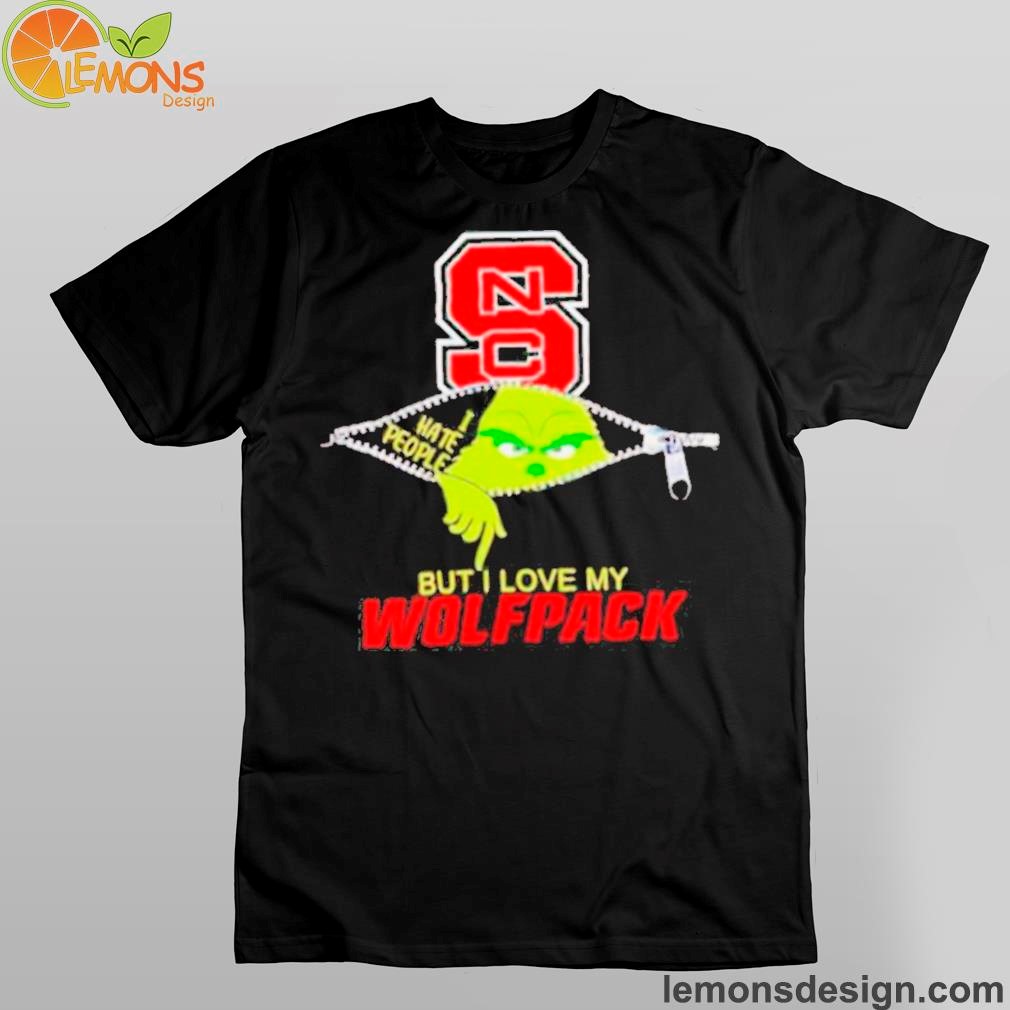 Grinch zipper I hate people but I love my NC State Wolfpack Shirt And Hoodies