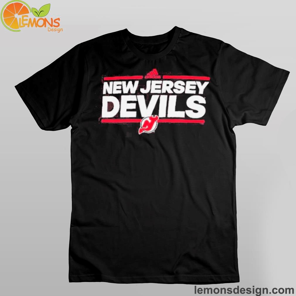 New Jersey Devils adidas Black Dassler climalite Performance Logo Shirt