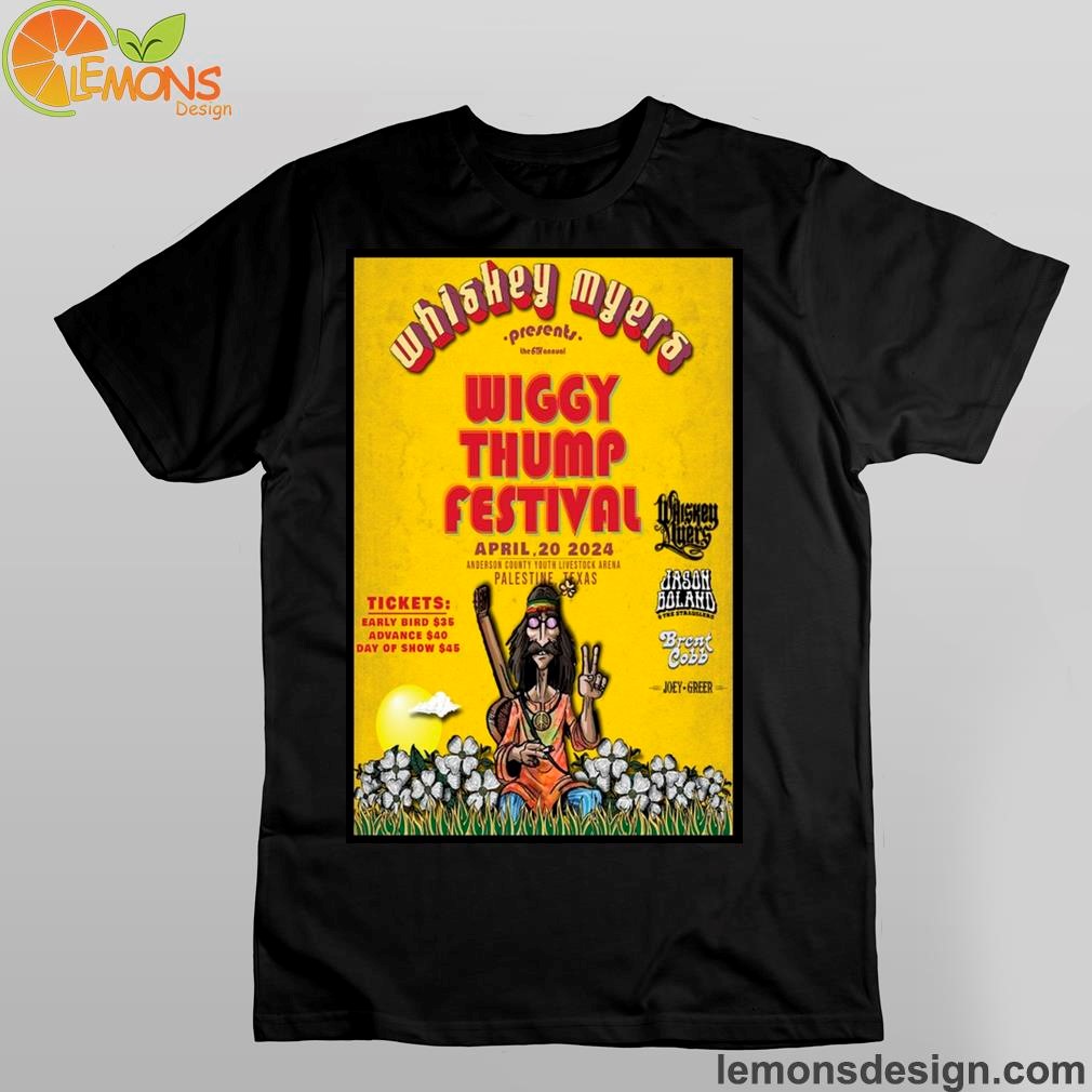 Whiskey Myers Wiggy Thump Festival Texas 2024 Show Poster Shirt